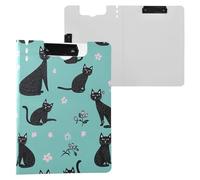 Sweet American Curlcats Turquoise Folded Clipboard Double Clips Pen Holder Clip Board with Hard Cover Clipboard Folio Coaching Trade Quest