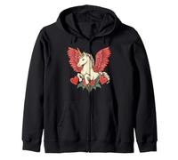 Sweet and Funny Valentine’s Unicorn for Love Seekers Zip Hoodie