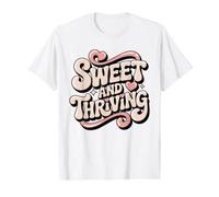 Sweet and Thriving Pastel Typography Design Value Graphic T-Shirt, Men, White, S