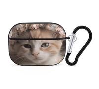 Sweet Animals Cute Cat AirPods Pro 2 Case Cover, Shockproof Hard Shell Protective Case for Women Men, Compatible with Airpod Pro Case 2nd/1st Generation with Keychain-Black