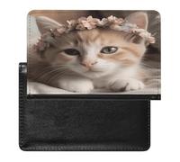 Sweet Animals Cute Cat Passport Holder Passport Wallet Document Organizer Protector PU Leather Card Slot Travel Accessories