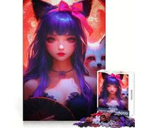 Sweet Anime Cat Girl 1000 Piece Jigsaws for Teenagers Puzzle Memory Gain Relaxing Fun Design Assembly Warm Surprise (50x75cm)