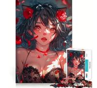 Sweet Anime Girl Jigsaw Puzzles for Adults 1000 Piece Memory Boost Cozy Time Pattern Assembly Santa Wish List (38x26cm)