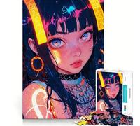 Sweet Anime Girl Jigsaw Puzzles for Adults 1000 Pieces Brain Challenge Toy Quiet Fun Precise Cut Wall Art Decor (50x75cm)