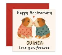 Sweet Anniversary Card - GUINEA Love You Forever - Gifts for Boyfriend, Girlfriend, Husband, Wife, Partner, Spouse, Him, Her - Cute Guinea Pig Pun - Comes with Fun Stickers