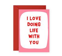Sweet Anniversary & Love Card - 'Love Doping Life With You'- Gifts for Wife, Husband, Girlfriend, Boyfriend, Him, Partner, Love, Babe, Sweetheart - Married Lifetime - Comes with Fun Stickers
