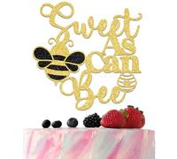 Sweet as Can Bee Cake Topper Bee Baby Shower Decoration Honey First Birthday Cake Decoration Gold Glitter