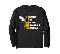 Sweet As Honey Sharp As A Sting Funny Beekeeping Honeybee Long Sleeve T-Shirt