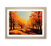 Sweet Autumn Forest Framed Print | A4 Oak Framed Wall Art | Ready to Hang | Modern Landscape Picture | Living Room Bedroom Lounge Office