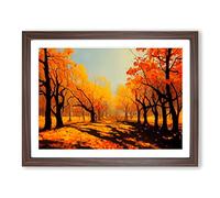 Sweet Autumn Forest Framed Print | A4 Walnut Framed Wall Art | Ready to Hang | Modern Landscape Picture | Living Room Bedroom Lounge Office