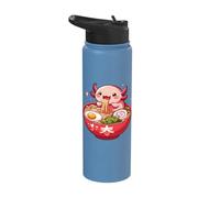 Sweet Axolotl Eats Ramen Noodles Axolotls Ramen Stainless Steel Insulated Water Bottle