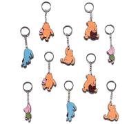 Sweet Baby Co. Winnie Pooh Keychains 10 Pack Keychain Charm with the Pooh Bear, Eeyore, Piglet Mini Character Figure Accessories for Baby Shower Birthday Party Favors Charms Bulk Car Key Chain Ring,