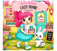 Sweet Bakery Cozy Home Coloring Book Vol.2: Cute Kawaii Bakery Coloring Pages with Cakes, Cupcakes, Bunny Friends, Dessert Shop Scenes, and Relaxing Cozy Designs for Kids and Teens