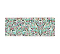 Sweet Basset Hound Florals Computer Desk Pad, Non-Slip Surface Mat for Enhanced Gaming Performance and Office Productivity