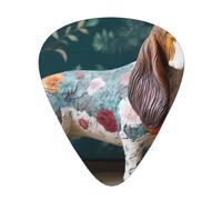 Sweet Basset Hound Florals - Guitar Picks-12 Pack Includes Thin, Medium & Heavy Gauges, Best Gift for Guitar Lovers