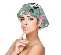 Sweet Basset Hound Florals Print Adult's Satin Sleeping Cap, Satin Bonnet for Sleeping - Silk Sleep Cap for Women and Men Black, Black, One size