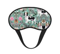 Sweet Basset Hound Florals Print Blackout Sleep Mask, with Adjustable Strap for Travel, Night Work, Nap, Office