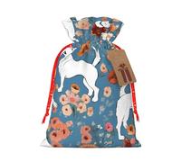 Sweet Basset Hound Florals Print Drawstring Bags Burlap Gifts Bag With Drawstring Gift Bags For Wedding/Party/Festival/Storage
