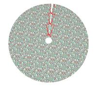 Sweet Basset Hound Florals Print Festive Christmas Tree Skirt Decor Xmas Mat Home And Office Seasonal Celebrations