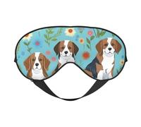 Sweet Basset Hound Florals Print Functionality Outdoor Travel Eye Mask Breathable Camping Meditation Yoga Friendly