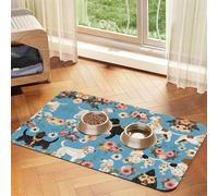 Sweet Basset Hound Florals Print Pet Absorbent Leather Tablecloth Perfect for Dogs, Cats, and Other Pets