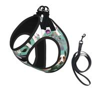 Sweet Basset Hound Florals Print Pet Leash Vest,Breathable Mesh Pet Harness, Reflective For Small Medium Dogs Safe Easy Walking