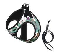 Sweet Basset Hound Florals Print Reflective No Choke Pet Vest Harness,Adjustable Soft Padded Dog Harness With Easy Control Handle
