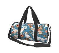 (Sweet Basset Hound Florals) Print Round Large Travel Bag - Multi-Compartment Organizer Lightweight for Trips & Sports