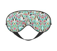 Sweet Basset Hound Florals Printing All-Occasion Comfort Cover, Blocks Light Eye Mask, Ideal for Camping,Shifts,Blocks Light Well