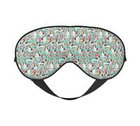 Sweet Basset Hound Florals Printing Versatile Sleep Eye Cover Soft Eye Mask Reversible for Meditation & Travel Eye Mask Unisex