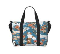 (Sweet Basset Hound Florals) Waterproof Lightweight Hand Travel Bag - Large Carry-On for 3-5 Day Trips | Air Travel, Sports, Weekend Use | Men & Women (1-Pack)