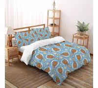 Sweet Bear Cub Fantasy Bedding Set 3D Printed Cute Animal Theme Duvet Cover Set 3 Pcs Microfiber Quilt Cover Suitable for All Seasons with Pillowcase Super King（260x220cm）