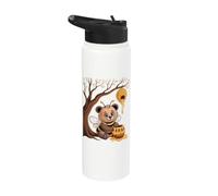 Sweet Bee Bear Beehive Honey Tree Forest Stainless Steel Insulated Water Bottle