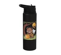 Sweet Bee Bear Beehive Honey Tree Forest Stainless Steel Insulated Water Bottle