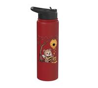 Sweet Bee Bear Beehive Honey Tree Forest Stainless Steel Insulated Water Bottle