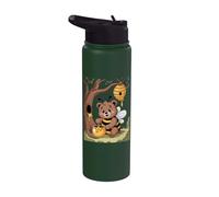 Sweet Bee Bear Beehive Honey Tree Forest Stainless Steel Insulated Water Bottle