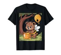 Sweet Bee Bear Beehive Honey Tree Forest Value Graphic T-Shirt
