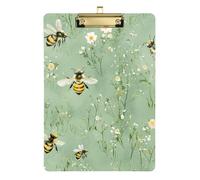 Sweet Bees Sage Green clipboard with Hanging Hook Standard Hole for Police Office Nurse Football Coaches Size 9 x 12