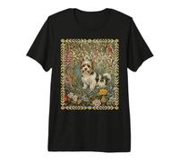 Sweet Biewer Terrier in an Old English Garden Premium T-Shirt