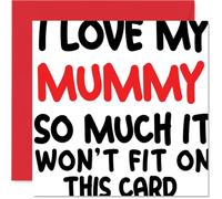 Sweet Mother's Day Card for Mummy - All the Love in the World - Bold Red and Black Text with Playful Charm, Birthday - 145mm Square, Envelope Included