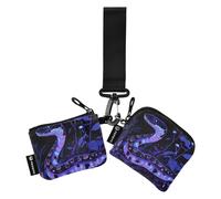 Sweet Blue Ball Python Women's Wallets Card Cases Slim Portable Coin Purse Wallet Bag with Keychain for Daily Use 2 Pcs case para tarjetas de credito