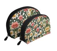 Sweet bouquet Moon Cosmetic Bag, Travel Makeup Pouch, Portable Waterproof Cosmetic Pouch for Girls Women., Sweet Bouquet, One Size