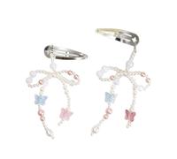 Sweet Bowknot Hairpin Duckbills Hair Clip Barrettes French Side Clip Lady Artificial Pearl Hairclip Hairwear