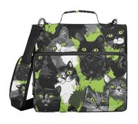 Sweet British Shorthair Cats Green 3 Ringing 1.5 inch Office Binder Organizer with Handle Laege Capacity Zippered Portfolio Suitable for Middle School