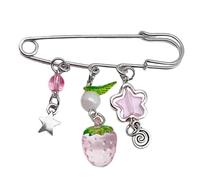 Sweet Brooch Clip, Unique Clasp Pin, Strawberry Pendant | Alloy, Stylish Accessaries, Clasp Pin, for Fashion Individuals, Suitable for Various Occasion