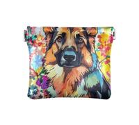 Sweet Brown German Shepherd Dog Fashion Women's Leather Coin Purses Pouches Convenient Mini Card Holder Wallet for Women monedero para Mujer Pequeno