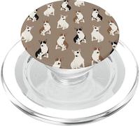 Sweet Bull Terrier Dreams Mini bull Pattern In Mocha PopSockets PopGrip for MagSafe