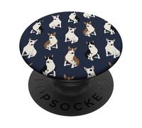 Sweet Bull Terrier Dreams Mini Bull Pattern On Navy PopSockets Adhesive PopGrip