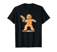 Sweet but Dangerous Gingerbread Man with Firearm T-Shirt