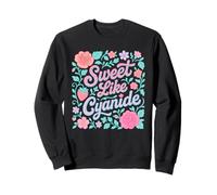 Sweet But Deadly Cute Pastel Floral Graphic Sweatshirt